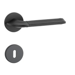 AS - DETAZIA - R 7S BS - Černá matná / kůže - klika/klika - rozety WC (3/8)