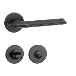 AS - DETAZIA - R 7S BS - Černá matná / kůže - rozety BB - klika/klika (4/8)