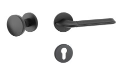 AS - DETAZIA - R 7S BS - Černá matná / kůže - rozety BB - klika/klika (7/8)