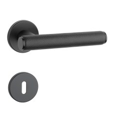 AS - EGERIA - R 7S BS - Černá matná / černá kůže - klika/klika - rozety WC (3/8)