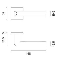 AS - SALICE - HR 5S CUM PVD - Měď matná PVD - rozety PZ - klika/klika (6/6)