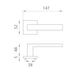 AS - TILIA - HR 5S ANT.L PVD - Antracit lesklý PVD - bez spodní rozety - klika/klika (6/6)