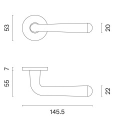 AT - IRGA - R 7S OCS - Chrom broušený - klika/klika - rozety PZ (8/8)