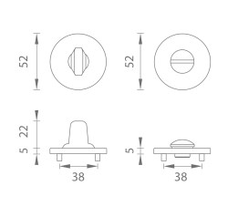 AT - ROZETA - R 7S HNM - Hnědá matná - rozety PZ (8/8)