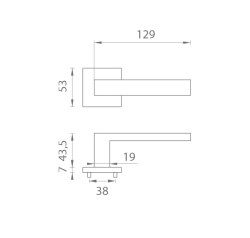 AT - SULLA - HR 7S BS - Černá matná - rozety PZ - madlo/klika pravá (8/8)