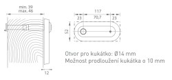 AXA - Jmenovka BETA2 s kukátkem F6 - Inox elox (2/4)