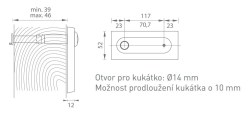 AXA - Jmenovka OMEGA2 s kukátkem F8 - Černý elox (4/4)