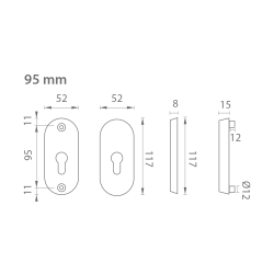 AXA - ROZETA BETA2 F6 - Inox elox (3/4)