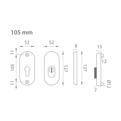 AXA - ROZETA BETA2 PLUS F6 - Inox elox (2/4)