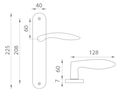 BA - CLAUDIA - S BS - Černá matná - PZ otvor pro vložku - klika/klika - 72 mm (8/8)