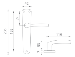 BA - LUXOR - B F8 - Nikl matný - BB otvor pro klíč - klika/klika - 72 mm (7/7)