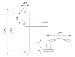 BA - MIRA - S F1 - Stříbrný elox - BB otvor pro klíč - klika/klika - 90 mm (7/7)