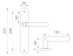 BA - NEVADA - S BS - Černá matná - BB otvor pro klíč - klika/klika - 90 mm (6/6)