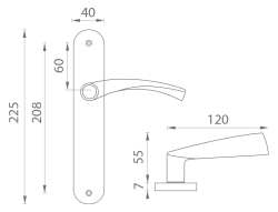 BA - TORNADO - S F1 - Stříbrný elox - BB otvor pro klíč - klika/klika - 72 mm (9/9)