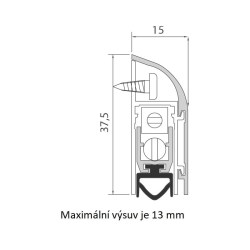 CO - 1750 PRAHOVÁ VÝSUVNÁ LIŠTA Bílá (3/3)