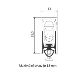 CO - 1773 ACU PRAHOVÁ VÝSUVNÁ LIŠTA  - délka 630 mm (6/6)