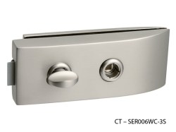 CT - 11000 Kování na skleněné dveře NP - Nikl perla - protikus na pasivní křídlo, CT - SER006IN-3S (7/8)
