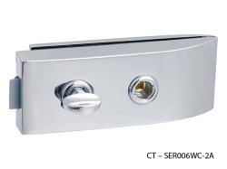 CT - 11000 Kování na skleněné dveře OC - Chrom lesklý - kování bez otvoru na klíč , CT - SER006FM-2A (9/10)
