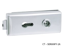 CT - 18000 Kování na skleněné dveře OC - Chrom lesklý - kování bez otvoru na klíč , CT - SER009FM-2A (7/10)