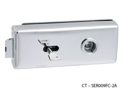 CT - 18000 Kování na skleněné dveře OC - Chrom lesklý - kování bez otvoru na klíč , CT - SER009FM-2A (8/10)