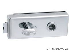 CT - 18000 Kování na skleněné dveře OC - Chrom lesklý - kování bez otvoru na klíč , CT - SER009FM-2A (9/10)