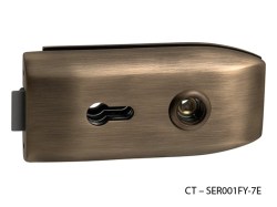 CT - 6000 Kování na skleněné dveře OGS - Bronz česaný matný - kování s PZ otvorem, CT - SER001FY-7E (8/10)