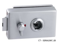 CT - 7000 Kování na skleněné dveře OCS - Chrom broušený - kování s WC klíčem, CT - SER002WC-2B (5/6)