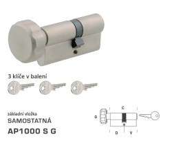 DK - AP1000 S G - s knoflíkem NP - Nikl perla
