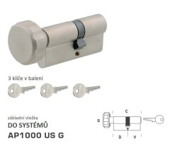 DK - AP1000 US G - s knoflíkem NP - Nikl perla