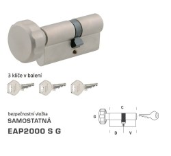 DK - EAP2000 S G - s knoflíkem NP - Nikl perla