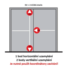 DK - PANIKOVÉ KOVÁNÍ PHA 2000 - 3-bodové zajištění D2/1H-1D-1B Stříbrná (2/5)