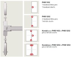 DK - PANIKOVÉ KOVÁNÍ PHB 1102/1202 - 3-bodové zajištění D2/1H-1D-1B Stříbrná (2/8)