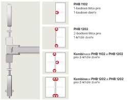 DK - PANIKOVÉ KOVÁNÍ PHB 1102/1202 - 3-bodové zajištění D2/1H-1D-1B Stříbrná (6/8)