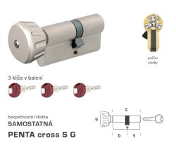 DK - PENTA cross S G - s knoflíkem NP - Nikl perla