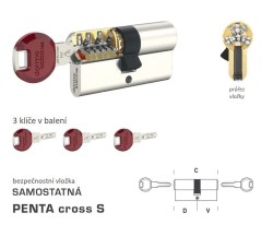DK - PENTA cross S NP - Nikl perla - D 25 + V 35 mm (4/6)