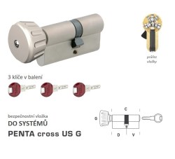 DK - PENTA cross US G - s knoflíkem NP - Nikl perla