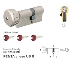DK - PENTA cross US G - s knoflíkem NP - Nikl perla