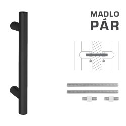 FT - MADLO kód K00 Ø 25 mm UN pár BS - Černá matná