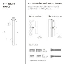 FT - MADLO kód K00 Ø 30 mm SP ks BS - Černá matná - Ø 30 mm - 210 mm - 300 mm (4/4)