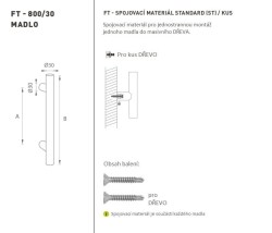 FT - MADLO kód K00 Ø 30 mm ST ks BN - Broušená nerez (3/3)
