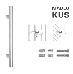 FT - MADLO kód K00 Ø 35 mm SP ks BN - Broušená nerez - Ø 35 mm - 500 mm - 700 mm (3/4)