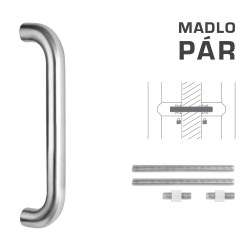 FT - MADLO kód K01 Ø 32 mm UN pár BN - Broušená nerez - Ø 32 mm - 350 mm - 382 mm (3/4)