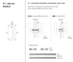 FT - MADLO kód K01 Ø 32 mm UN pár BN - Broušená nerez - Ø 32 mm - 350 mm - 382 mm (4/4)
