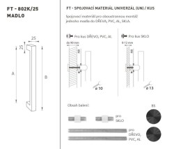 FT - MADLO kód K02 Ø 25 mm UN ks BS - Černá matná (2/2)