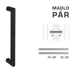 FT - MADLO kód K02 Ø 25 mm UN pár BS - Černá matná