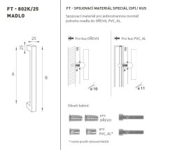 FT - MADLO kód K02K 25x25 mm SP ks BN - Broušená nerez (2/4)