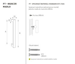 FT - MADLO kód K02K 25x25 mm ST ks BN - Broušená nerez (2/4)
