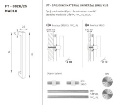 FT - MADLO kód K02K 25x25 mm UN ks BN - Broušená nerez (2/4)