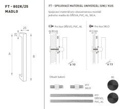FT - MADLO kód K02K 25x25 mm UN ks BS - Černá matná (2/4)
