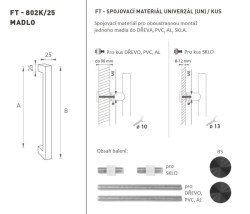 FT - MADLO kód K02K 25x25 mm UN ks BS - Černá matná (2/2)